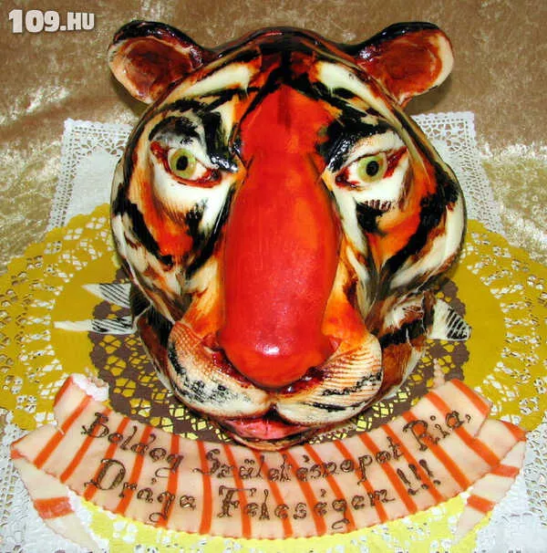 Egyedi születésnapi torta Tigris