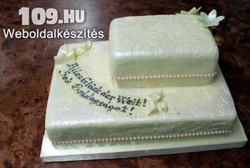 Esküvői torta egyszerű téglalap alakú