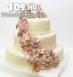Esküvői torta pasztell lila orchideákkal